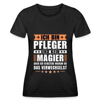 Ich bin Pfleger und kein Magier - Frauen Funktions-T-Shirt - Schwarz - Vorne - AI Model Female 172 light (172cm)