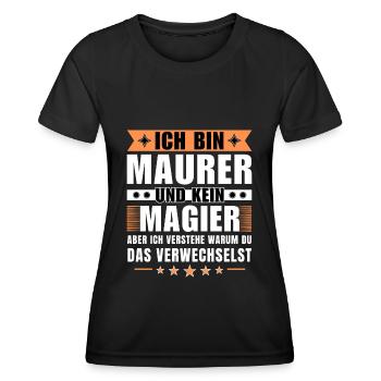 Ich bin Maurer und kein Magier - Frauen Funktions-T-Shirt - Schwarz - Vorne - AI Model Female 172 light (172cm)