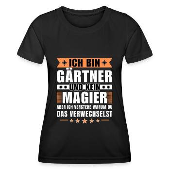 Ich bin Gärtner und kein Magier - Frauen Funktions-T-Shirt - Schwarz - Vorne - AI Model Female 172 light (172cm)
