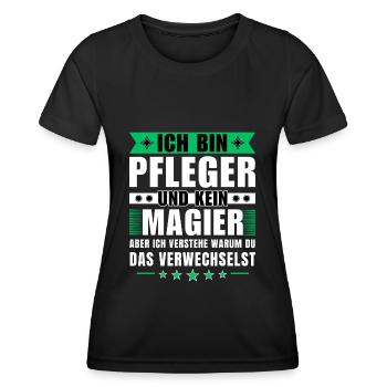 Ich bin Pfleger und kein Magier - Frauen Funktions-T-Shirt - Schwarz - Vorne - AI Model Female 172 light (172cm)