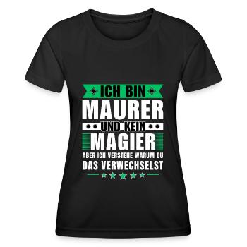 Ich bin Maurer und kein Magier - Frauen Funktions-T-Shirt - Schwarz - Vorne - AI Model Female 172 light (172cm)