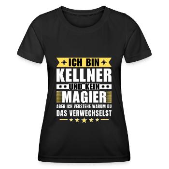 Ich bin Kellner und kein Magier - Frauen Funktions-T-Shirt - Schwarz - Vorne - AI Model Female 172 light (172cm)
