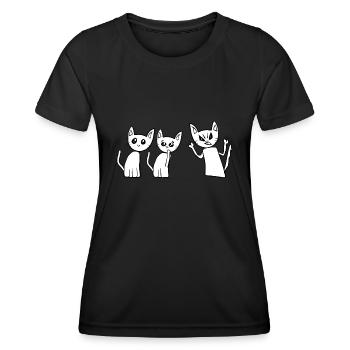 Combattre les chats Chats Cris - T-shirt sport Femme - noir - Devant - AI Model Female 172 light (172cm)