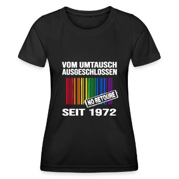 1972 geburtstag lgbt regenbogen pride birthday - Frauen Funktions-T-Shirt - Schwarz - Vorne - AI Model Female 172 light (172cm)