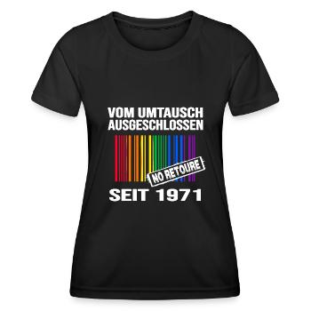 1971 geburtstag lgbt regenbogen pride birthday - Frauen Funktions-T-Shirt - Schwarz - Vorne - AI Model Female 172 light (172cm)