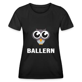 rave hard beats "techno-eule ballern" dorfdisco - Frauen Funktions-T-Shirt - Schwarz - Vorne - AI Model Female 172 light (172cm)