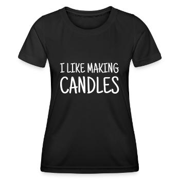Bougies de fabrication de bougies - T-shirt sport Femme - noir - Devant - AI Model Female 172 light (172cm)