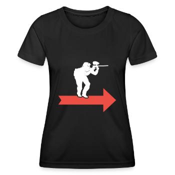Paintball Gotha Paintball Player Peinture - T-shirt sport Femme - noir - Devant - AI Model Female 172 light (172cm)