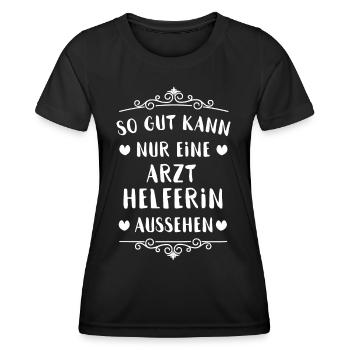 Arzthelferin - Frauen Funktions-T-Shirt - Schwarz - Vorne - AI Model Female 172 light (172cm)