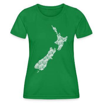 Nouvelle-Zélande Carte Maori - T-shirt sport Femme - vert - Devant - AI Model Female 172 dark (172cm)