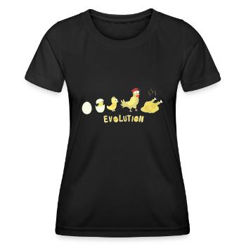 Evolution Oeuf Poulet Rôti Poulet BBQ Barbecue - T-shirt sport Femme - noir - Devant - AI Model Female 172 light (172cm)