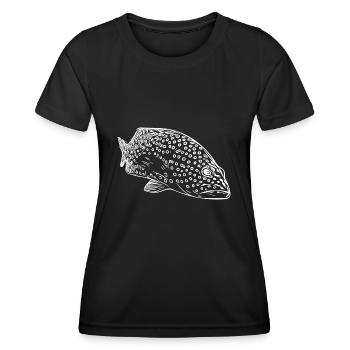 Mérou tacheté vintage élégant - T-shirt sport Femme - noir - Devant - AI Model Female 172 light (172cm)