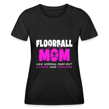 Floorball floorball "Floorball-mom" - Women's Functional T-Shirt - black - Front - AI Model Female 172 light (172cm)