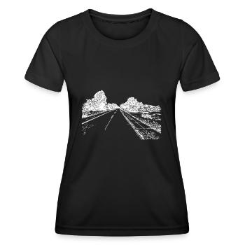 Route romantique solitaire vers nulle part - T-shirt sport Femme - noir - Devant - AI Model Female 172 light (172cm)