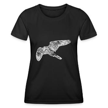 Vintage Falke im Flug - Frauen Funktions-T-Shirt - Schwarz - Vorne - AI Model Female 172 light (172cm)
