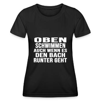 "Schwimmer schwimmen oben" Schwimmtalent - Frauen Funktions-T-Shirt - Schwarz - Vorne - AI Model Female 172 light (172cm)