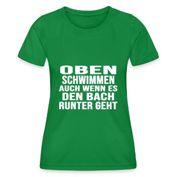 "Schwimmer schwimmen oben" Schwimmtalent - Frauen Funktions-T-Shirt - Kelly Green - Vorne - AI Model Female 172 dark (172cm)