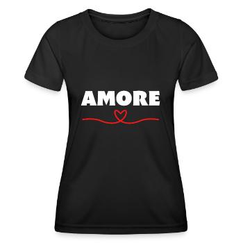Amore Treasure Darling Cœur de la Saint-Valentin - T-shirt sport Femme - noir - Devant - AI Model Female 172 light (172cm)