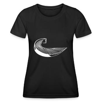 Escalier courbe géométrique - T-shirt sport Femme - noir - Devant - AI Model Female 172 light (172cm)