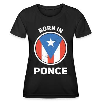 Porto Rico - T-shirt sport Femme - noir - Devant - AI Model Female 172 light (172cm)
