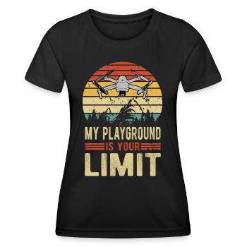Drohnen Pilot Drohne Whoop Copter FPV Pilot Drone - T-shirt sport Femme - noir - Devant - AI Model Female 172 light (172cm)