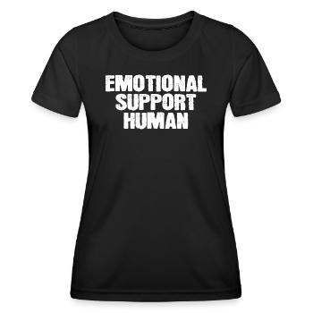 Emotional Support Human - Frauen Funktions-T-Shirt - Schwarz - Vorne - AI Model Female 172 light (172cm)