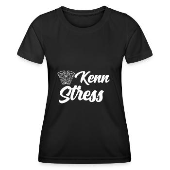 Keinen Stress - Kenn Stess Geschenk Pfalz Pfälzer - Frauen Funktions-T-Shirt - Schwarz - Vorne - AI Model Female 172 light (172cm)