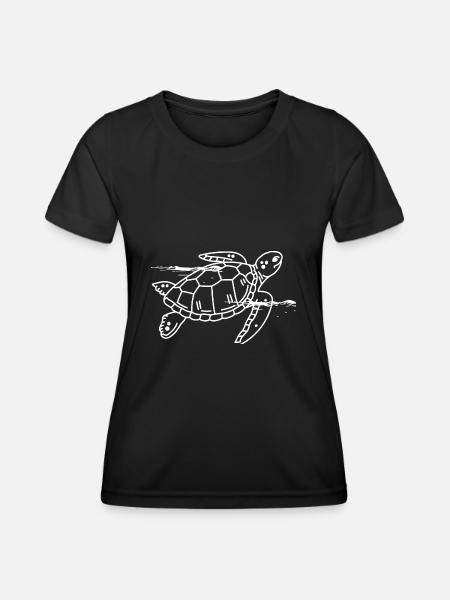 Schildkröte - Frauen Funktions-T-Shirt - Schwarz