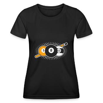 Billard - Frauen Funktions-T-Shirt - Schwarz - Vorne - AI Model Female 172 light (172cm)