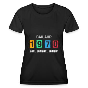 Baujahr 1970 - läuft und läuft und läuft - Frauen Funktions-T-Shirt - Schwarz - Vorne - AI Model Female 172 light (172cm)