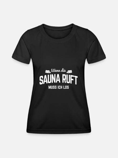 Sauna Saunieren Geschenkidee - Frauen Funktions-T-Shirt - Schwarz