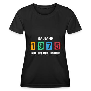 Baujahr 1975 - läuft und läuft und läuft - Frauen Funktions-T-Shirt - Schwarz - Vorne - AI Model Female 172 light (172cm)