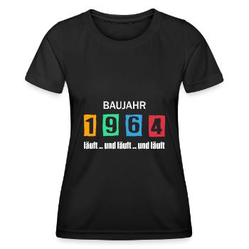 Baujahr 1964 - läuft und läuft und läuft - Frauen Funktions-T-Shirt - Schwarz - Vorne - AI Model Female 172 light (172cm)