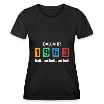 Baujahr 1963 - läuft und läuft und läuft - Frauen Funktions-T-Shirt - Schwarz - Vorne - AI Model Female 172 light (172cm)