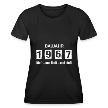 Baujahr 1967 - läuft und läuft und läuft - Frauen Funktions-T-Shirt - Schwarz - Vorne - AI Model Female 172 light (172cm)