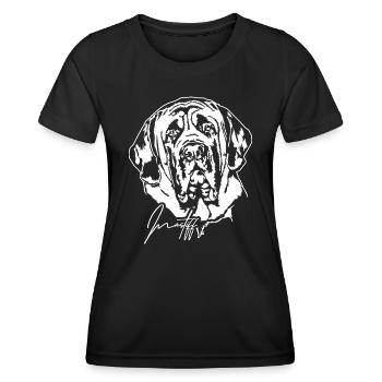 MASTIFF Dog Portrait pedigree dog Wilsigns - Women's Functional T-Shirt - black - Front - AI Model Female 172 light (172cm)