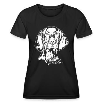 Vizsla Portrait Hunting Dog Dogs Wilsigns - Women's Functional T-Shirt - black - Front - AI Model Female 172 light (172cm)