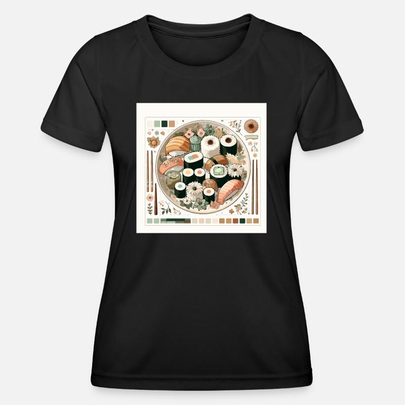 Cottagecore Sushi - Women's Functional T-Shirt - black