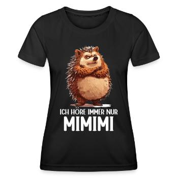 Hérisson Animal Forêt Nature J’écoute toujours Mimimi - T-shirt sport Femme - noir - Devant - AI Model Female 172 light (172cm)