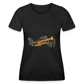 Trompette - T-shirt sport Femme - noir - Devant - AI Model Female 172 light (172cm)