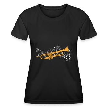 Trompette - T-shirt sport Femme - noir - Devant - AI Model Female 172 light (172cm)