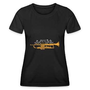 Trompette - T-shirt sport Femme - noir - Devant - AI Model Female 172 light (172cm)