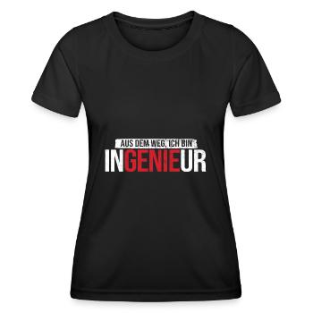 Aus Dem Weg Bin Ingenieur Bauingenieur Ingenieur - Frauen Funktions-T-Shirt - Schwarz - Vorne - AI Model Female 172 light (172cm)