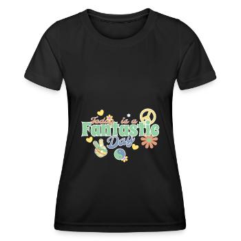 Aujourd'hui est une journée fantastique - T-shirt sport Femme - noir - Devant - AI Model Female 172 light (172cm)