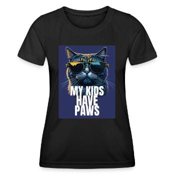 Conception de maman chat - T-shirt sport Femme - noir - Devant - AI Model Female 172 light (172cm)