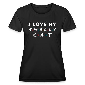 Ich liebe meine Katze lustige Katzenbesitzer Geschenkidee - Frauen Funktions-T-Shirt - Schwarz - Vorne - AI Model Female 172 light (172cm)