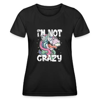 je ne suis pas fou - cadeau de licorne folle - T-shirt sport Femme - noir - Devant - AI Model Female 172 light (172cm)