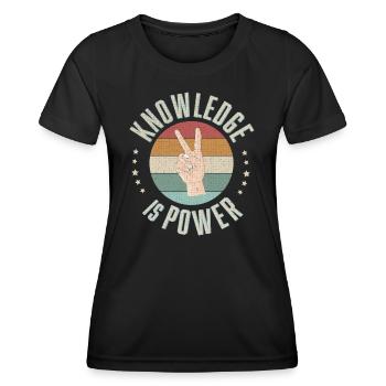 Wissen ist Macht - Frauen Funktions-T-Shirt - Schwarz - Vorne - AI Model Female 172 light (172cm)