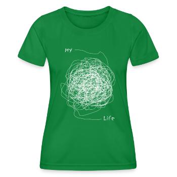 My Life Chaot Mein Leben Chaos Chaotisch lustig - Frauen Funktions-T-Shirt - Kelly Green - Vorne - AI Model Female 172 dark (172cm)