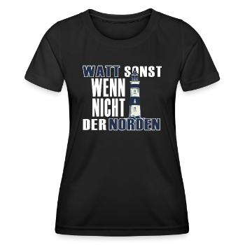 Norden Küste Meer Kapitän moin moin küstenkind - Frauen Funktions-T-Shirt - Schwarz - Vorne - AI Model Female 172 light (172cm)